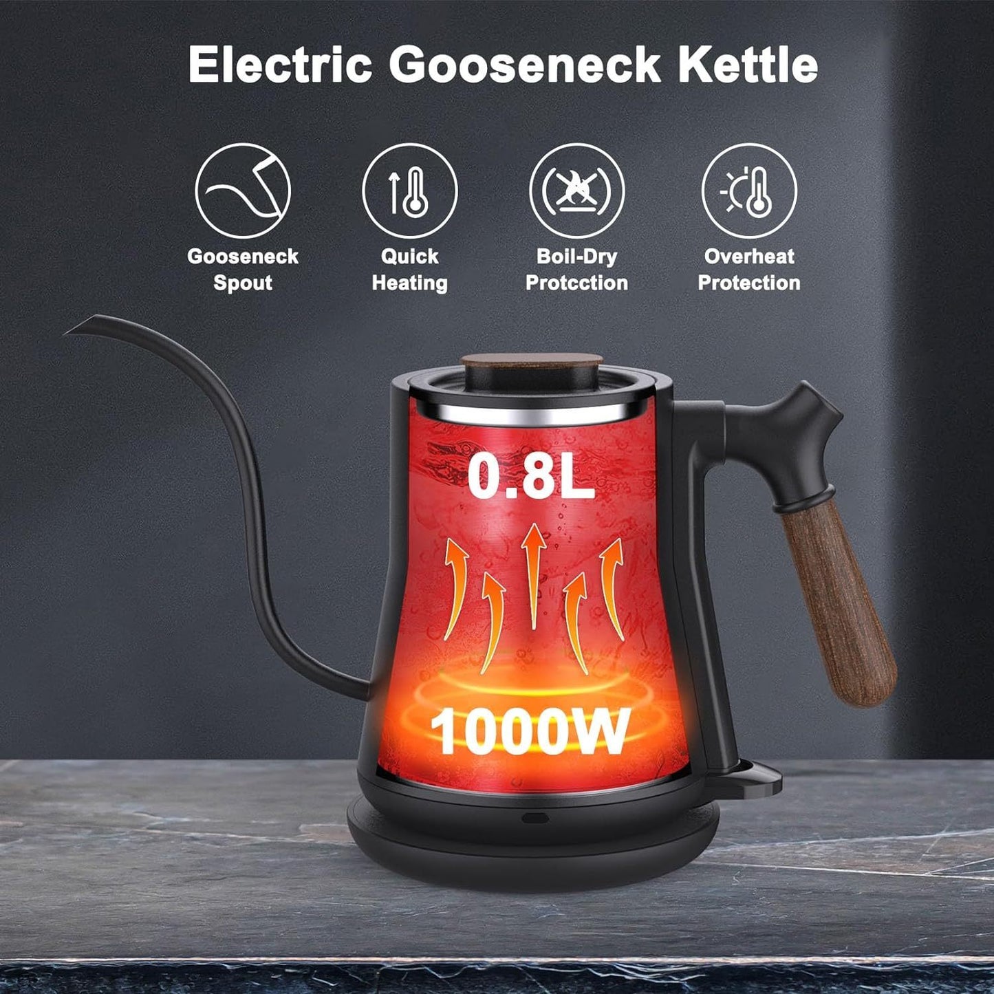 Electric Kettle Stainless Steel Leak Proof Design