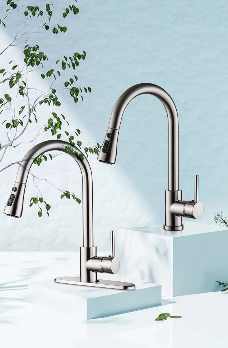 Pull-out Hot And Cold Kitchen Sink Faucet