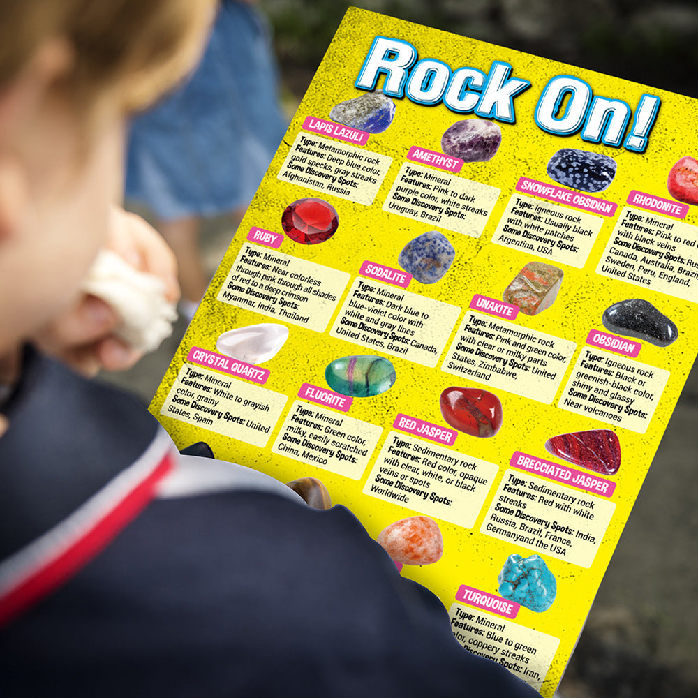 36 Pcs Educational Rocks With Learning Guide