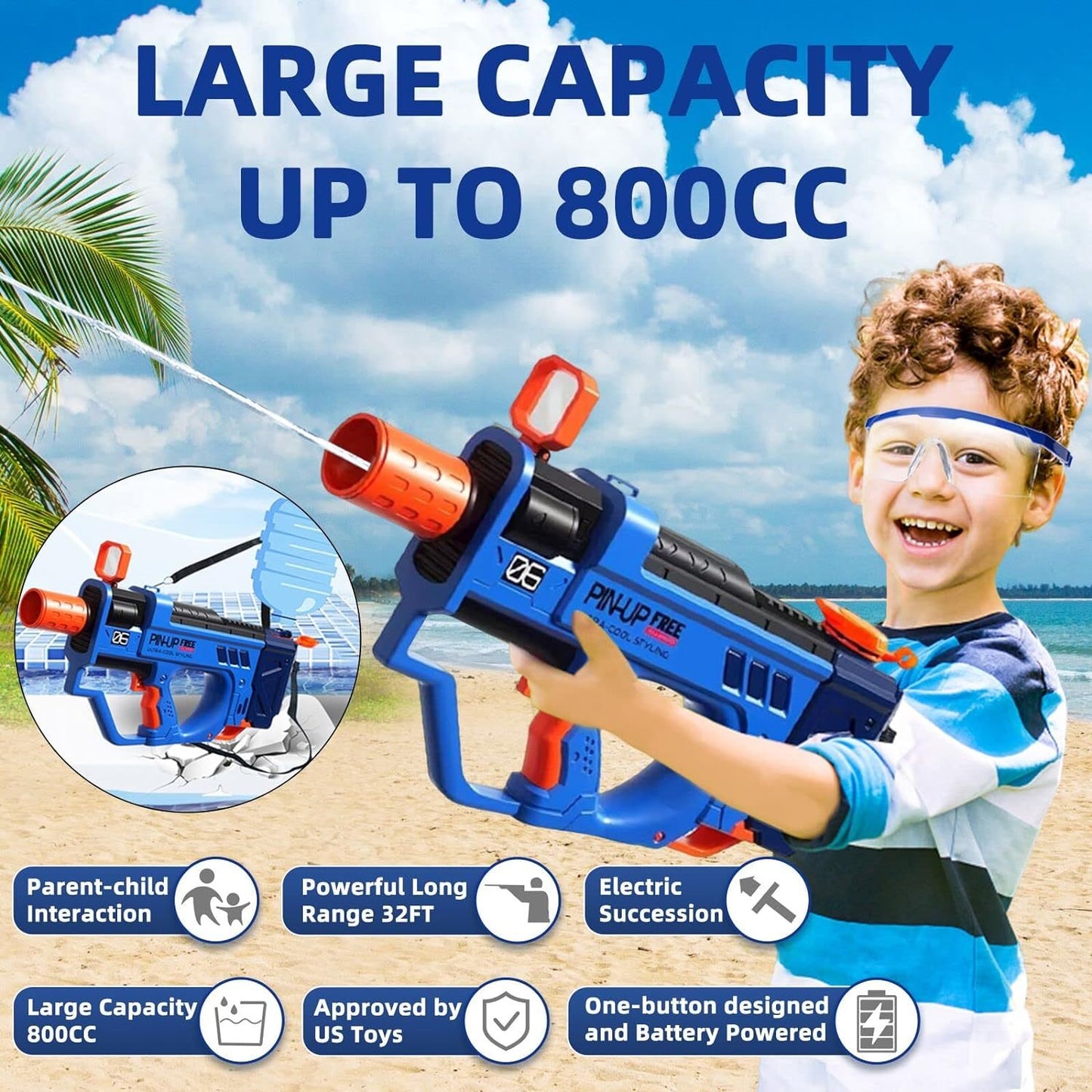 Automatic Water Blaster Gun Rechargeable Battery Toys