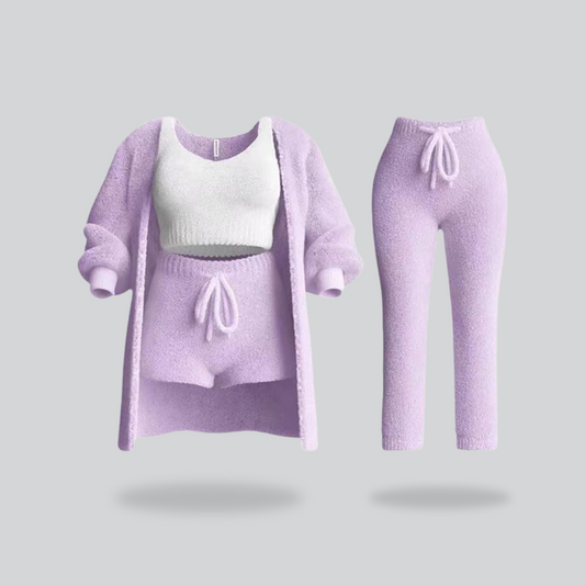 Cuddly knit set 4 piece Purple