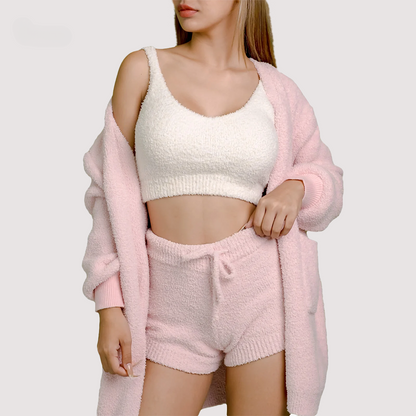 Three-piece Cozy knit set Pink