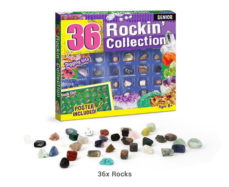 36 Pcs Educational Rocks With Learning Guide