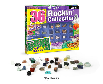 36 Pcs Educational Rocks With Learning Guide